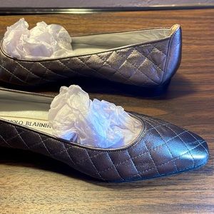Manolo Blahnik Quilted Leather Authentic Italian Designer Dress Shoe sz 6